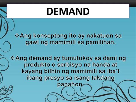 Ano ang demand sa tagalog